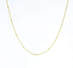 Necklace | 16" Beaded Curb Chain | Gold Vermeil