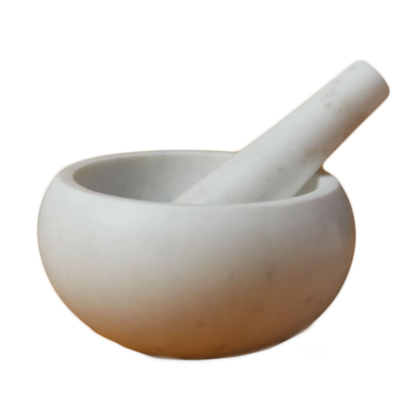 GRAY MARBLE MINI MORTAR & PESTLE