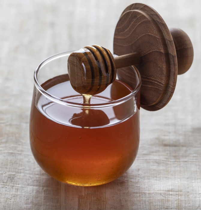 Honey Jar | Mini | Teak & Glass