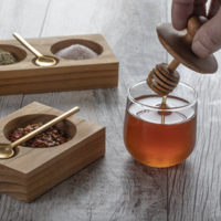 Be Home Honey Jar | Teak & Glass | Mini