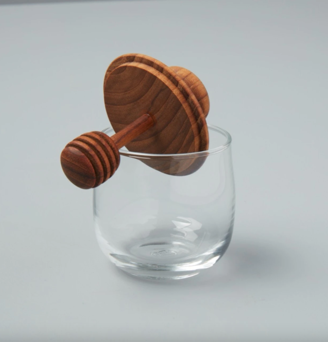 Honey Jar | Mini | Teak & Glass