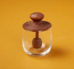 Honey Jar | Mini | Teak & Glass