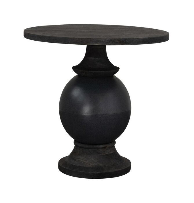 Table | Black Round Mango Wood + Metal Base
