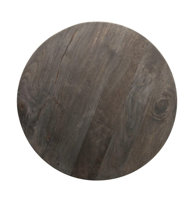 Table | Black Round Mango Wood + Metal Base