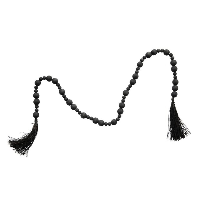 Garland w/ Tassel | Black Acacia + Raffia