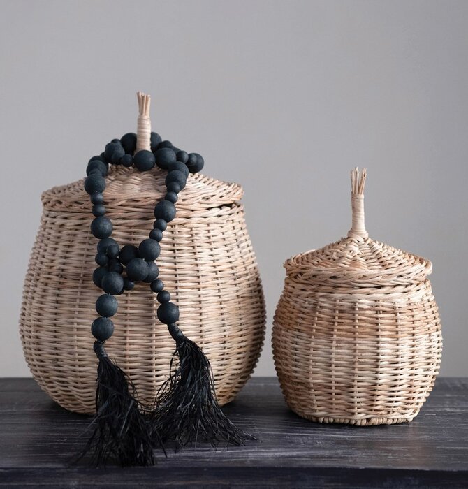 Garland w/Tassel | Black Acacia + Raffia
