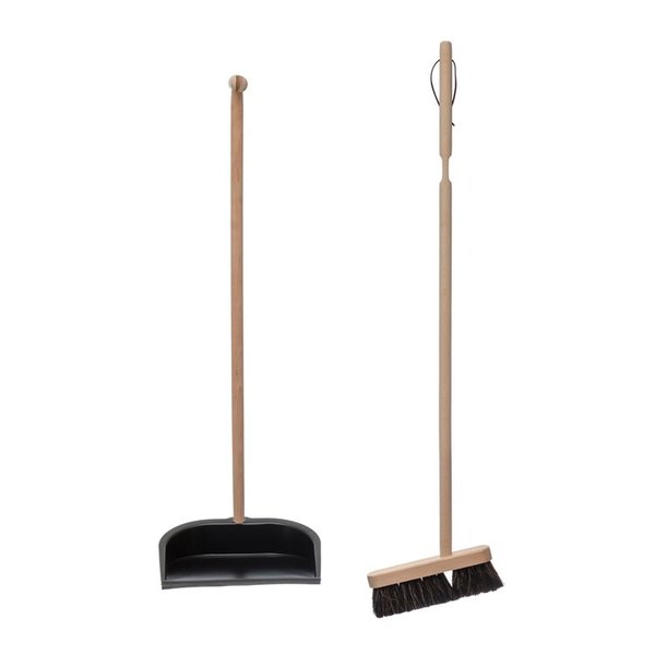 Creative Co-Op Broom + Dustpan | Beech Wood | 38.5"