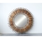 Mirror | Found Wood Roti Pins | 48" Dia