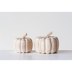 Creative Co-Op Pumpkin | Paulownia Wood