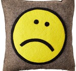 Pillow | Hand Felted Wool | Happy/Sad Face