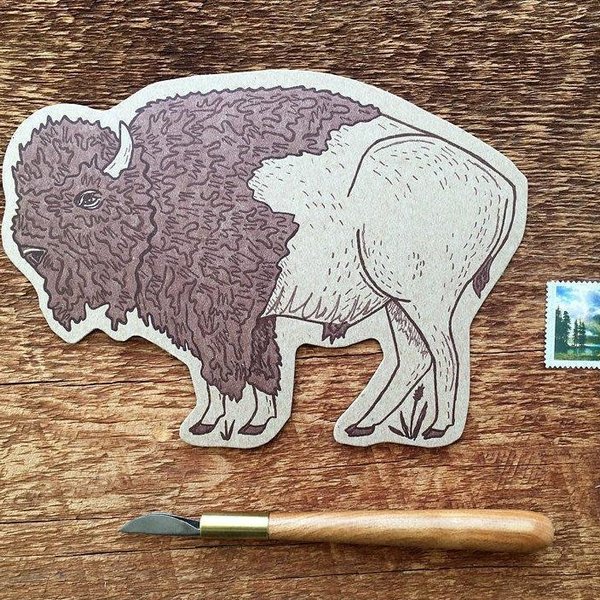 Noteworthy Postcard | Die Cut | Bison