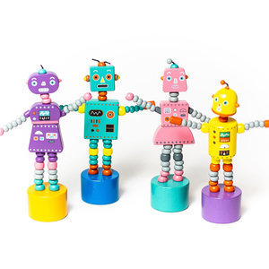 Jack Rabbit Creations Toy | Push Puppet | Retro Robots