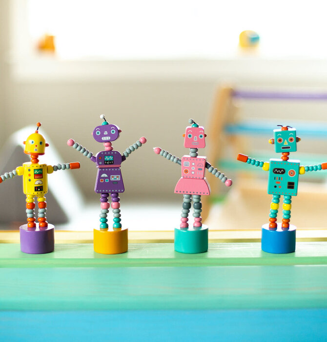 Toy | Push Puppet | Retro Robots