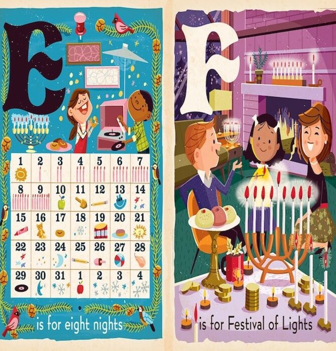 Board Book | Alphabet | D is for Dreidel
