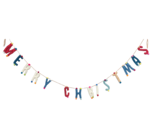 Garland | Merry Christmas | Rounded Letters + Stitching