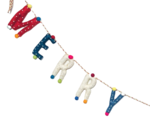 Garland | Merry Christmas | Rounded Letters + Stitching