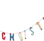 Garland | Merry Christmas | Rounded Letters + Stitching