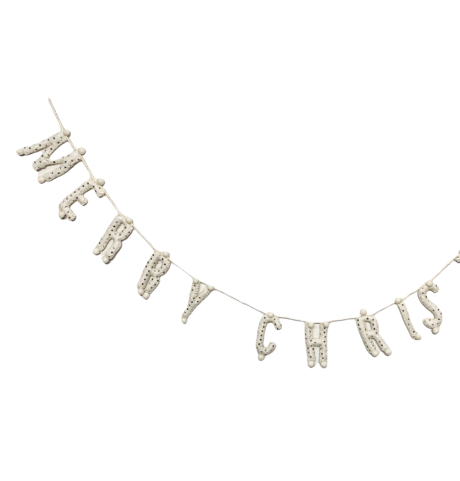 Garland | Merry Christmas | Cream Detailed Letters