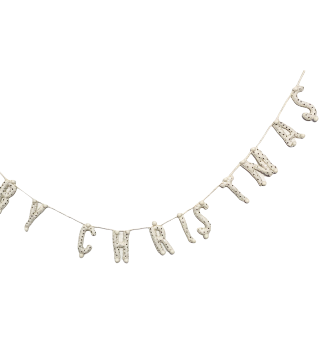 Garland | Merry Christmas | Cream Detailed Letters
