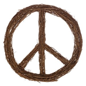 Creative Co-Op Wreath | Everyday 20" Peace Sign | Twigs