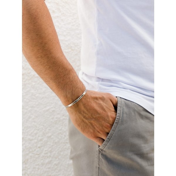 Christina Christi Men's Bracelet Cuff | Adjustable | Silver Thin