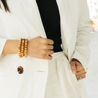 Luna Sundara Bracelet | Wood Beads | Palo Santo