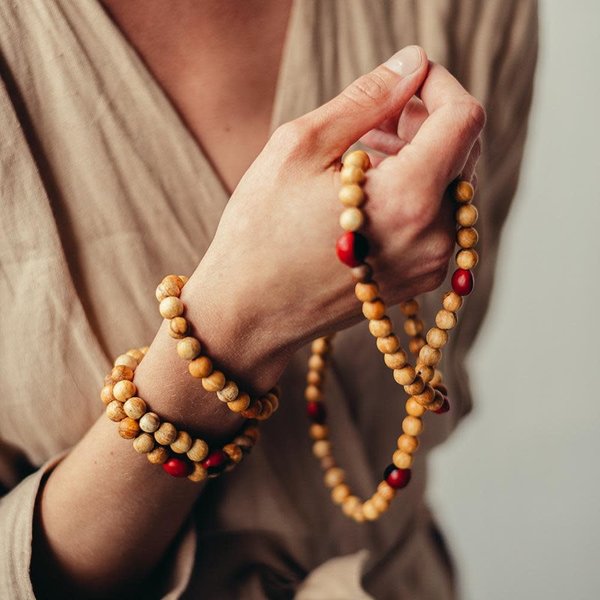 Luna Sundara Bracelet | Wood Beads | Palo Santo + Huayruro