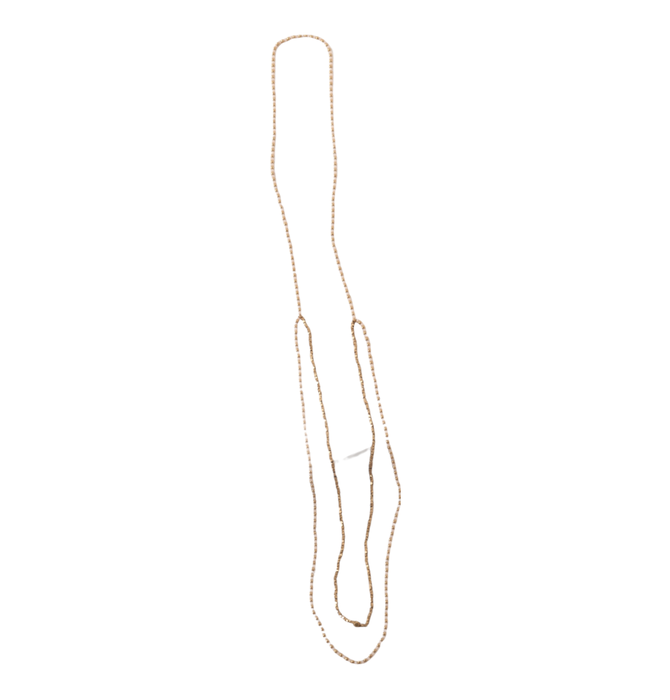 Necklace | Brass + Beaded Double Loop