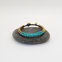 Baizaar Bracelet | Brass + Stone Cluster Turquoise