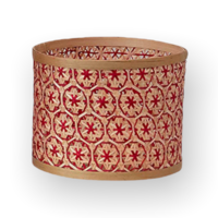 Creative Co-Op Basket | Red+Brown Bamboo