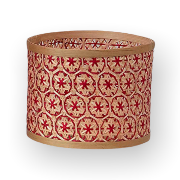 Creative Co-Op Basket | Red + Brown Bamboo