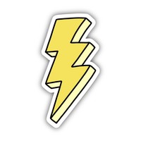 Big Moods Sticker |  Lightning Bolt Yellow