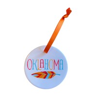 Rock Scissor Paper Ceramic Ornament | Oklahoma | Feather