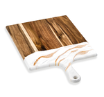 Cheeseboard | Acacia & Resin | White + Grey + Gold