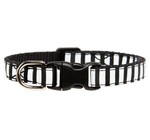 Cat Collar | 7-10" | Black + White Stripe