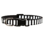 x-Cat Collar | 7-10" | Black + White Stripe
