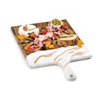Cheeseboard | Acacia & Resin | White + Grey + Gold