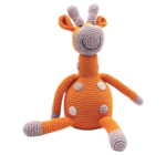 Crochet Rattle Toy | Giraffe Organic | Orange
