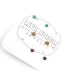 Earrings | Tiny Lucite Stud Set | Teal & Terracotta Coral