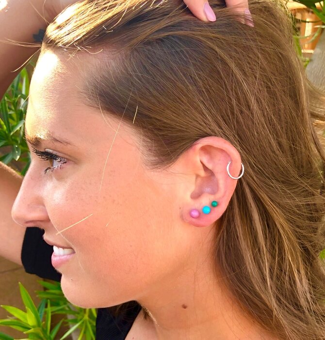 Earrings | Tiny Lucite Stud Set | Ombre