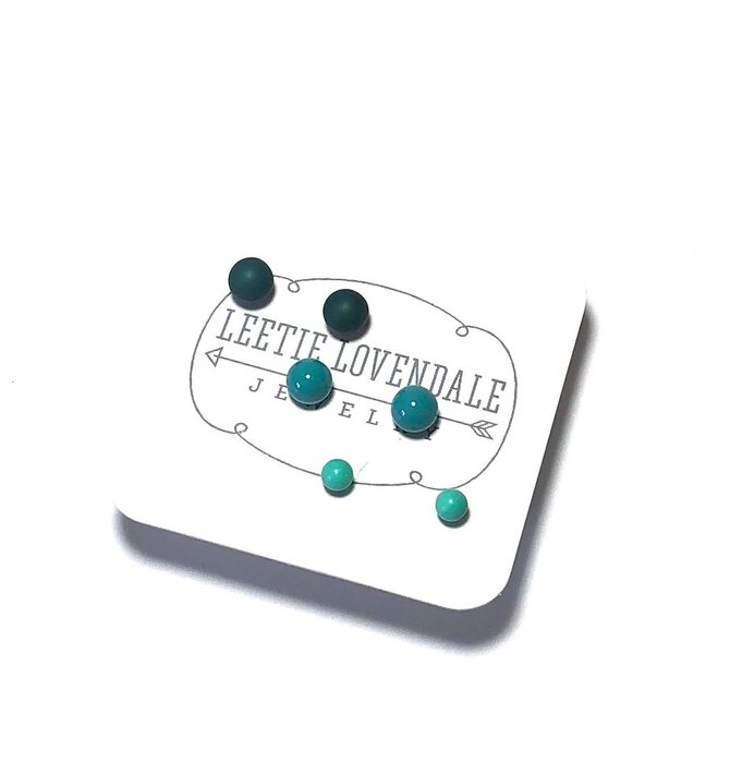 Earrings | Tiny Lucite Stud Set | Ombre