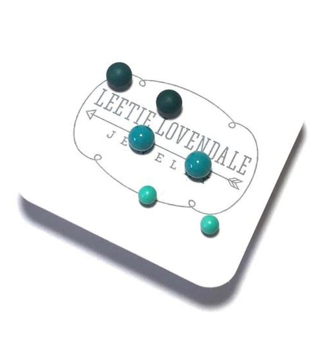 Earrings | Tiny Lucite Stud Set | Ombre