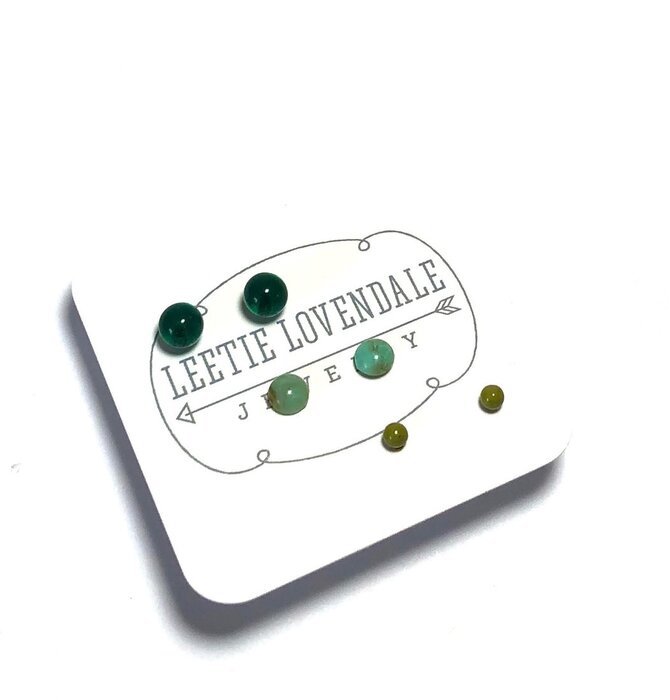 Earrings | Tiny Lucite Stud Set | Ombre