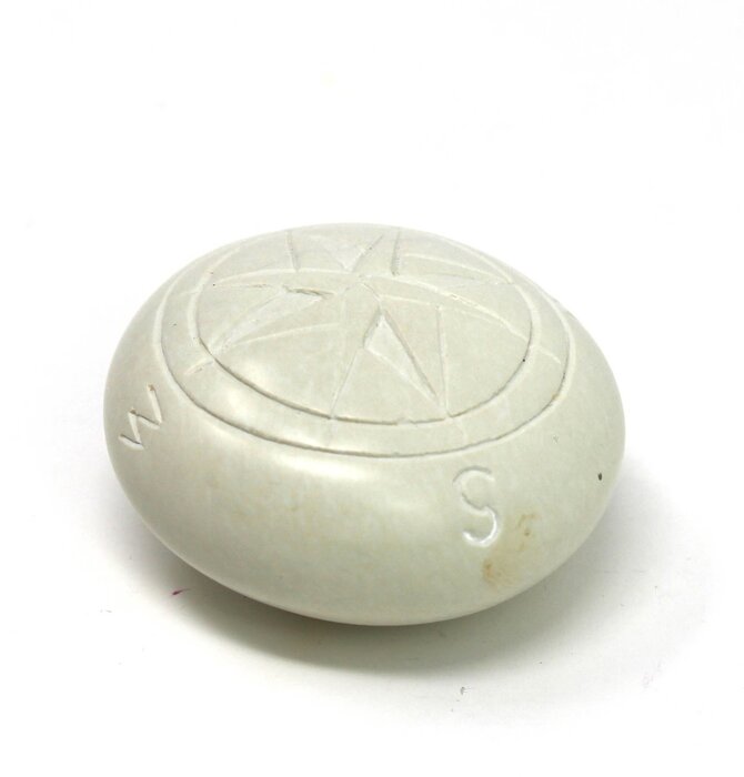 Compass Soapstone Paperweight | Natural Stone