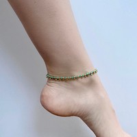 Baizaar Anklet | Brass Accent + Glass Beads