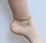 Anklet | Brass Teardrop + Glass Beads