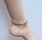 Anklet | Brass Teardrop + Glass Beads