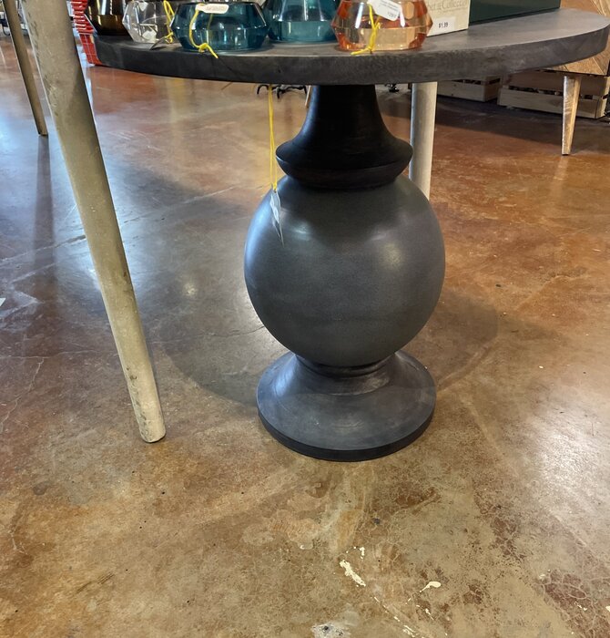 Table | Black Round Mango Wood + Metal Base