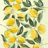 Boston International Cocktail Napkins | Painterly Lemons