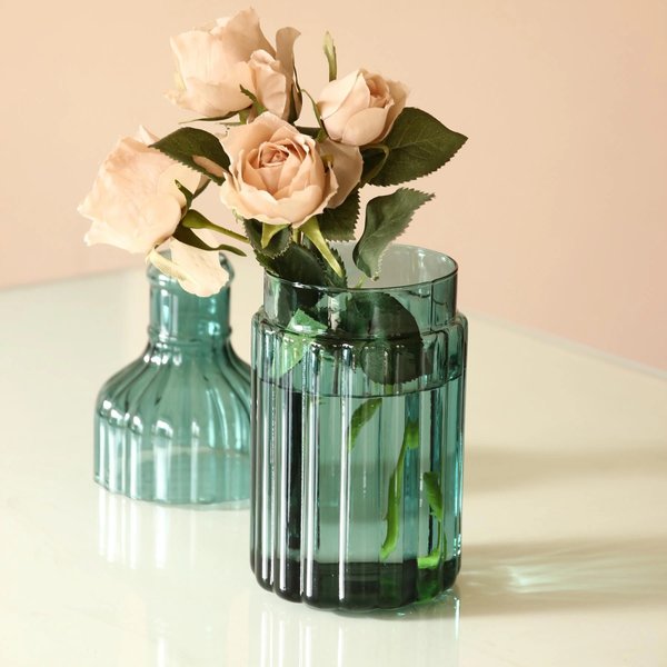 Time Concept Inc. Ribbed Glass Vase | Metropolitan Elegance